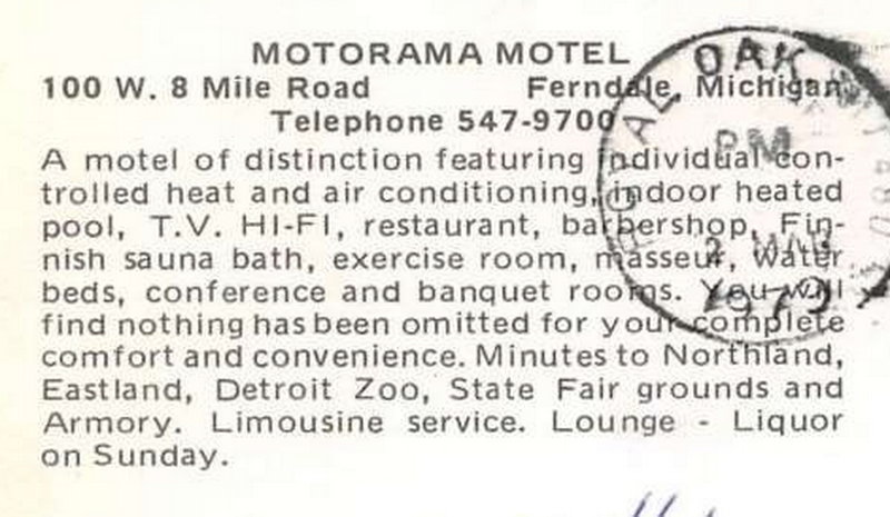 Motorama Motel - Vintage Postcad